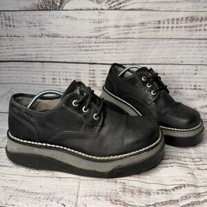 JUMP Leather Oxfords Chunky Sneaker Y2K Men's 8 Black Alt‎ Goth